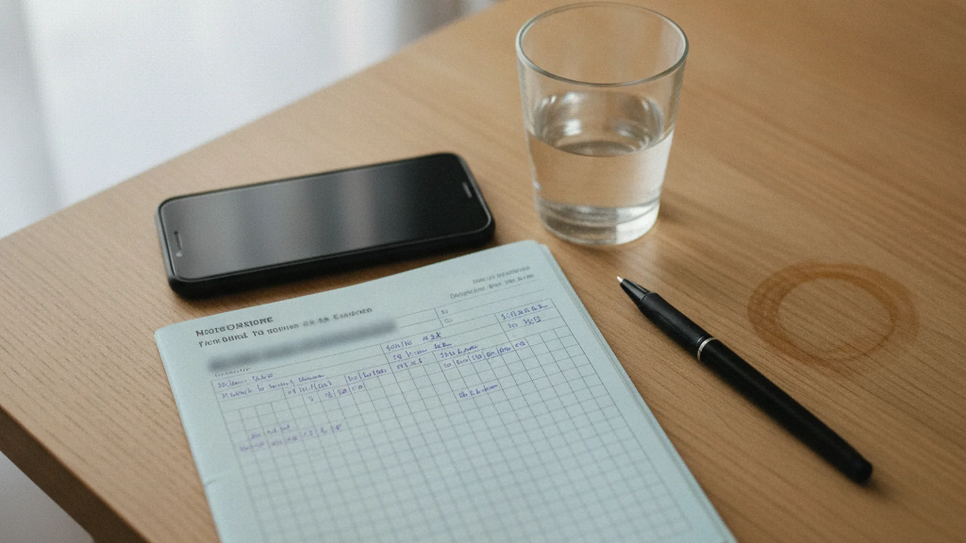 Carnet de santé bébé ouvert sur la page des vaccinations avec un stylo et une tasse de café à côté